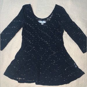 Black Decree flared see through blouse